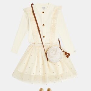 Bonpoint girl Embroidered tulle skirt size 14y